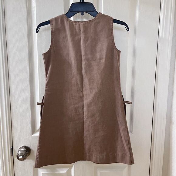 Vintage Girl Scouts Brownie Uniform Jumper Dress Front Zipper Girls Size 12 - Picture 10 of 14